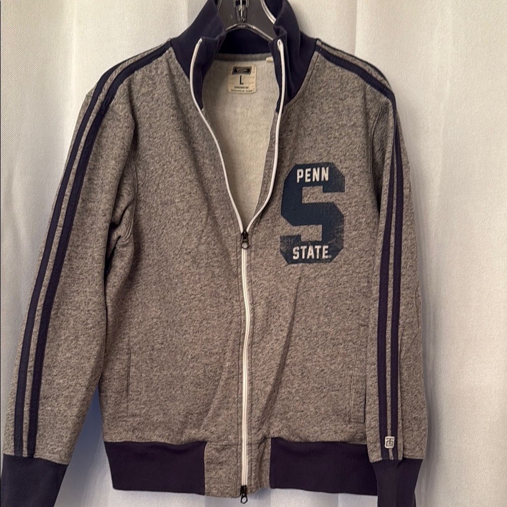Gray and Navy Penn State Zip-Up Jacket